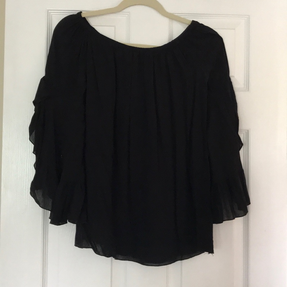 Black off the shoulder blouse
